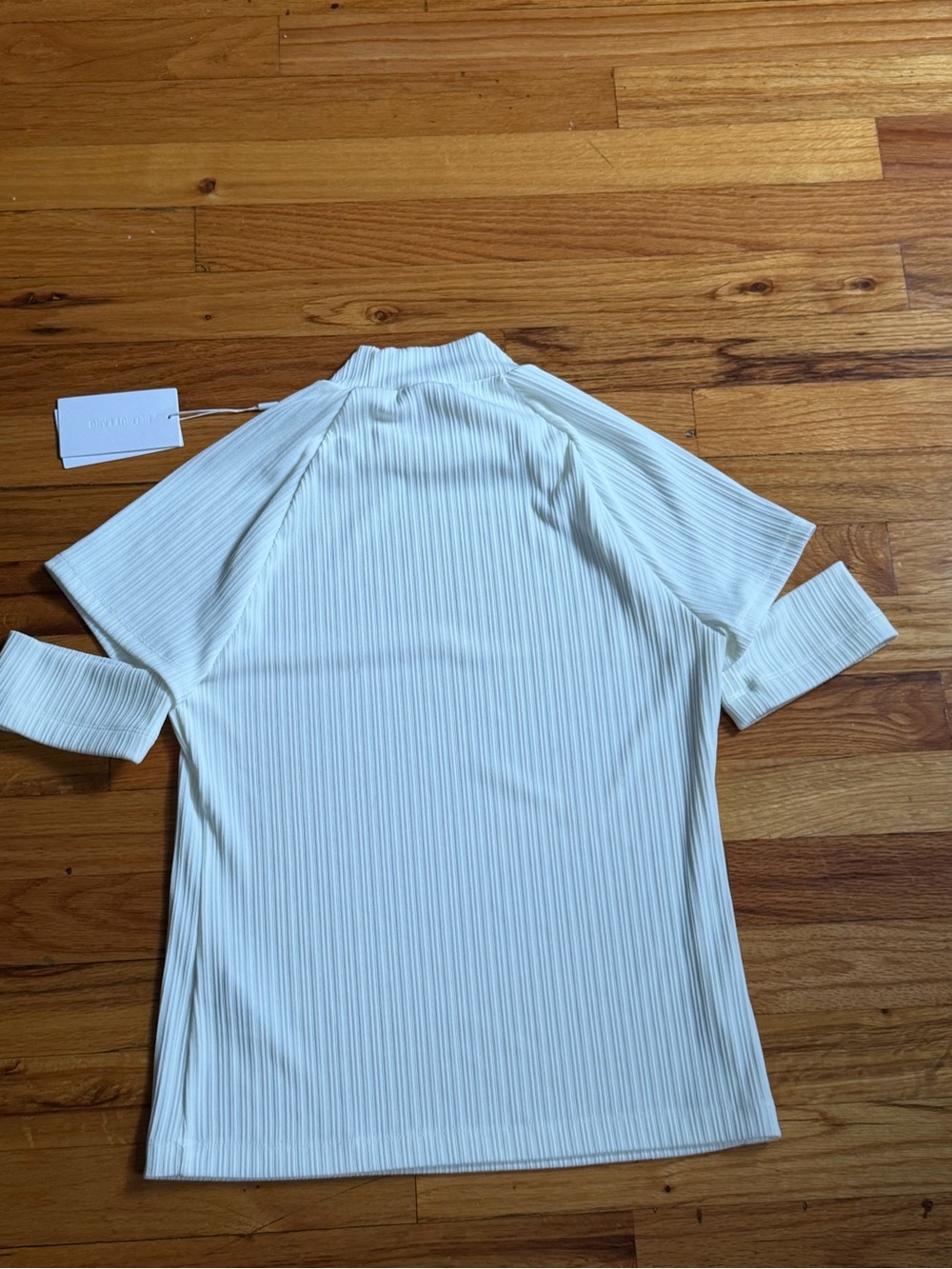 NWT Helmut Lang Rib Cuff Tee – Ivory, Size L - Picture 6 of 10
